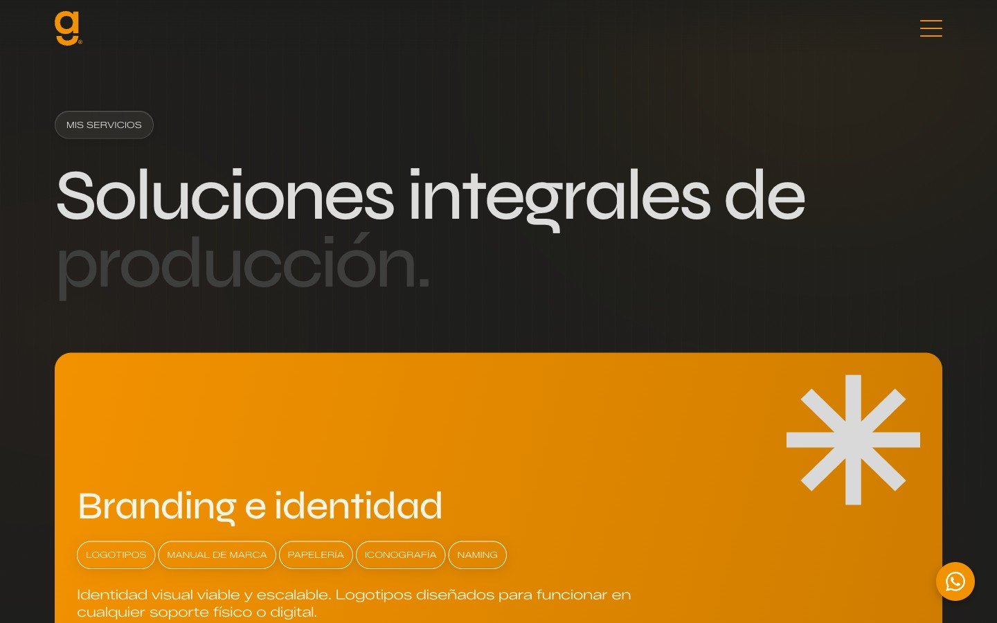 Bloque de servicios en tarjetas alineadas