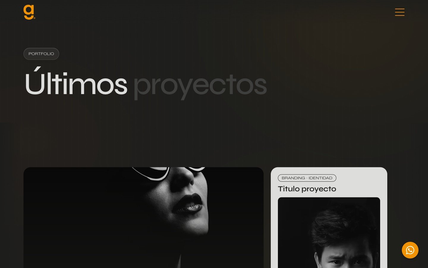 Bloque de proyectos con galería editorial