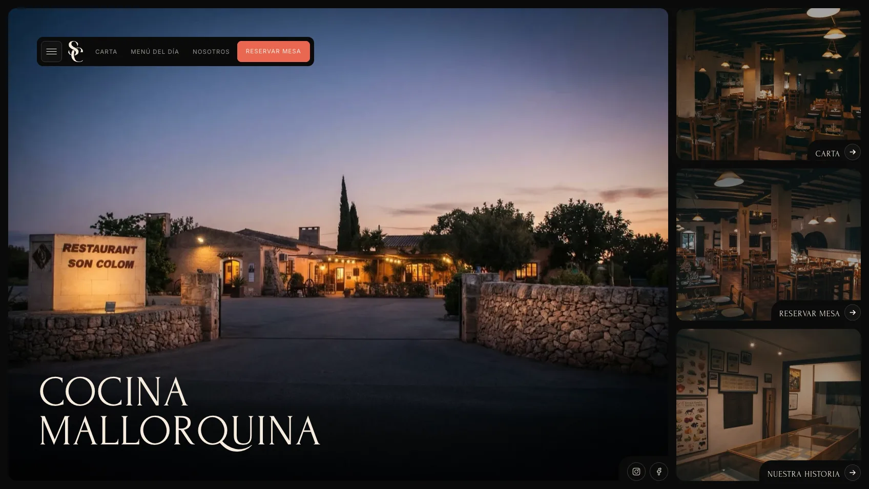 Case study · Son Colom restaurant website in Felanitx, Mallorca