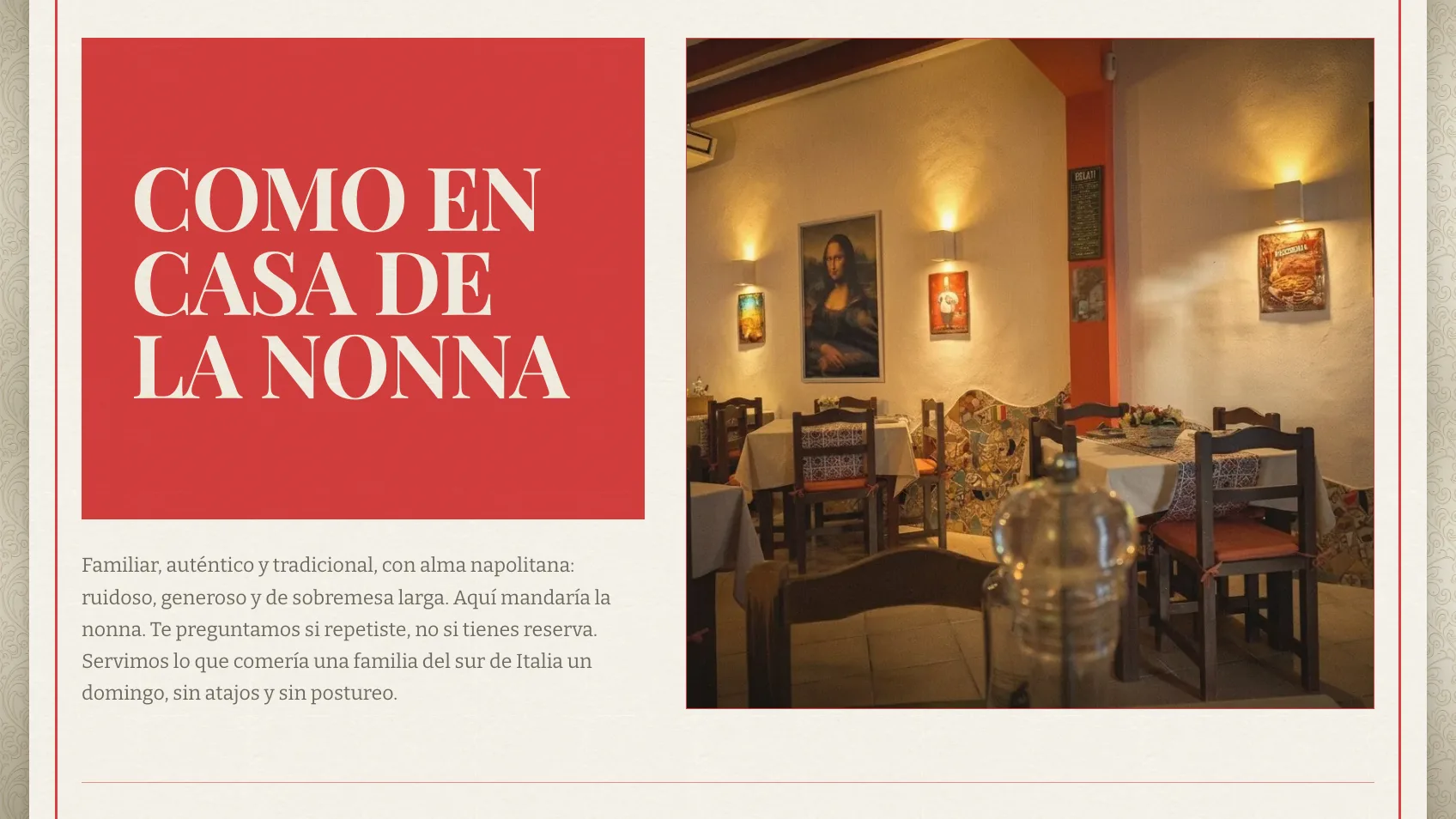 Secció història de Sorrentino's amb la trajectòria de la casa