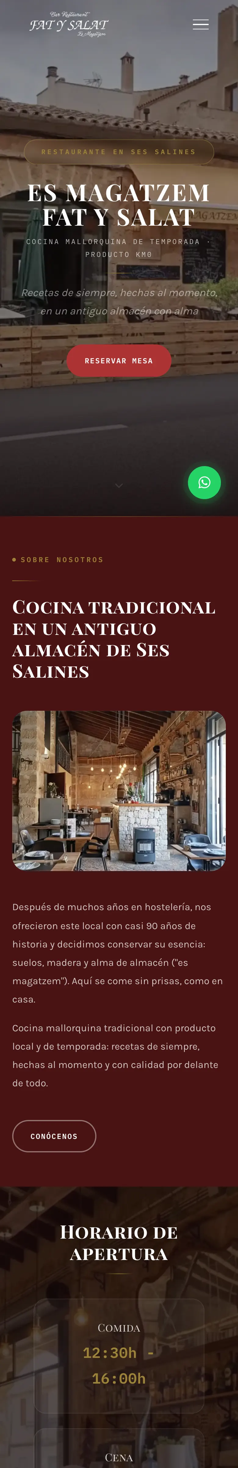 La web de Fat y Salat entera, vista en el móvil