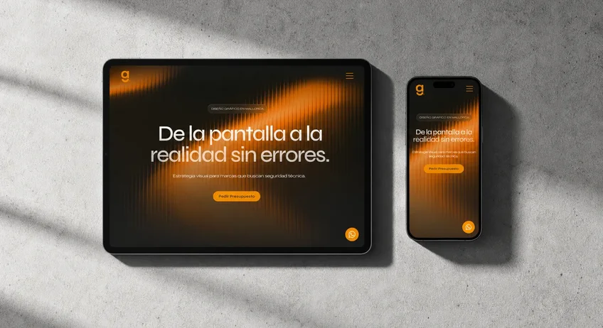 La web de Estudi Guillem Marc, estudio creativo, en escritorio y en móvil
